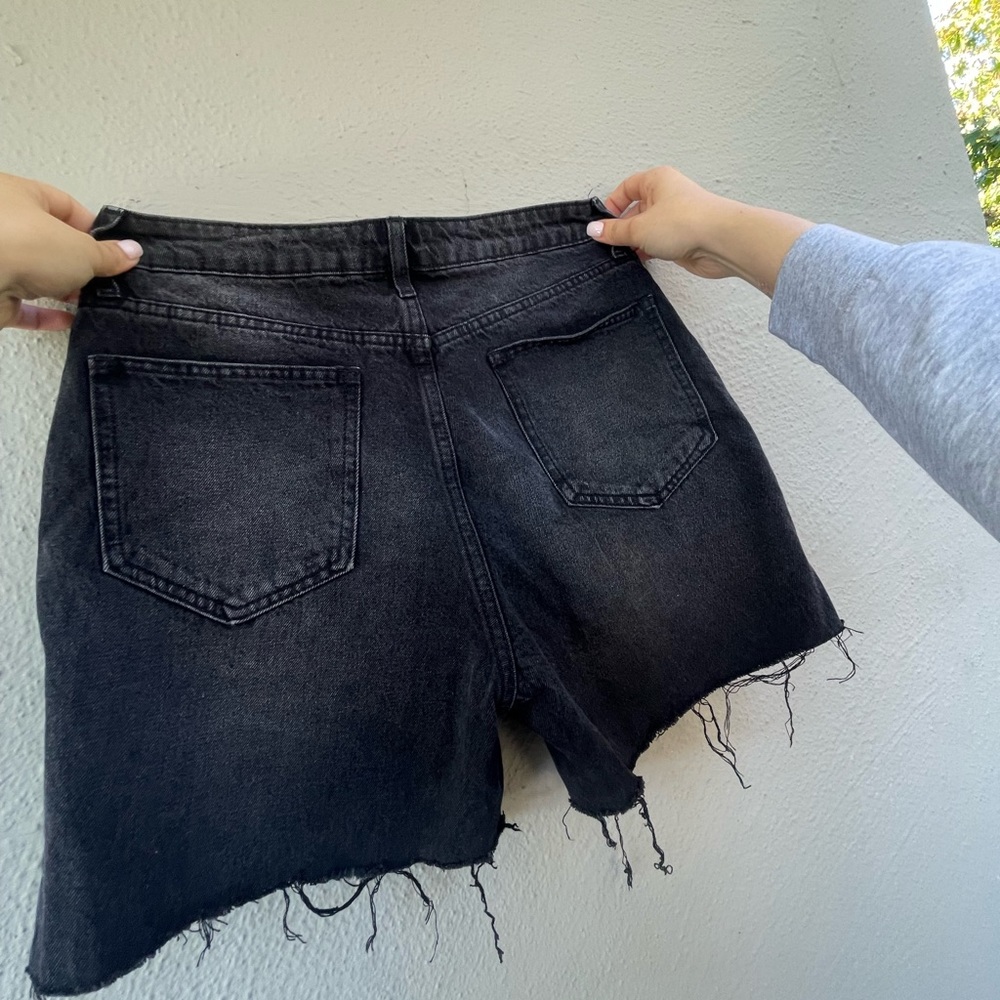 Black vintage denim shorts